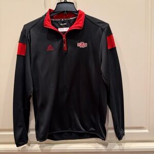 Arkansas State Adidas Climalite Black and Red Pullover - quarter zip